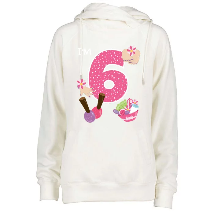 I'm 6 Spa Party Birthday Nail Polish Makeup Birthday Gift Womens Funnel Neck Pullover Hood