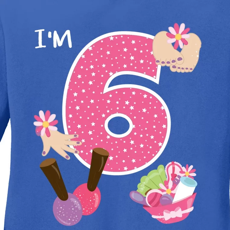 I'm 6 Spa Party Birthday Nail Polish Makeup Birthday Gift Ladies Long Sleeve Shirt