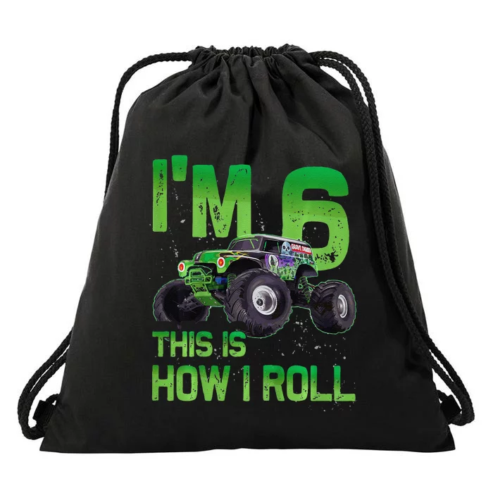 IM 6 This Is How I Roll Monster Truck 6th Birthday Drawstring Bag