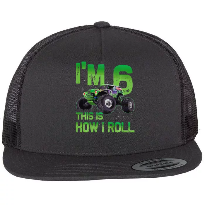 IM 6 This Is How I Roll Monster Truck 6th Birthday Flat Bill Trucker Hat