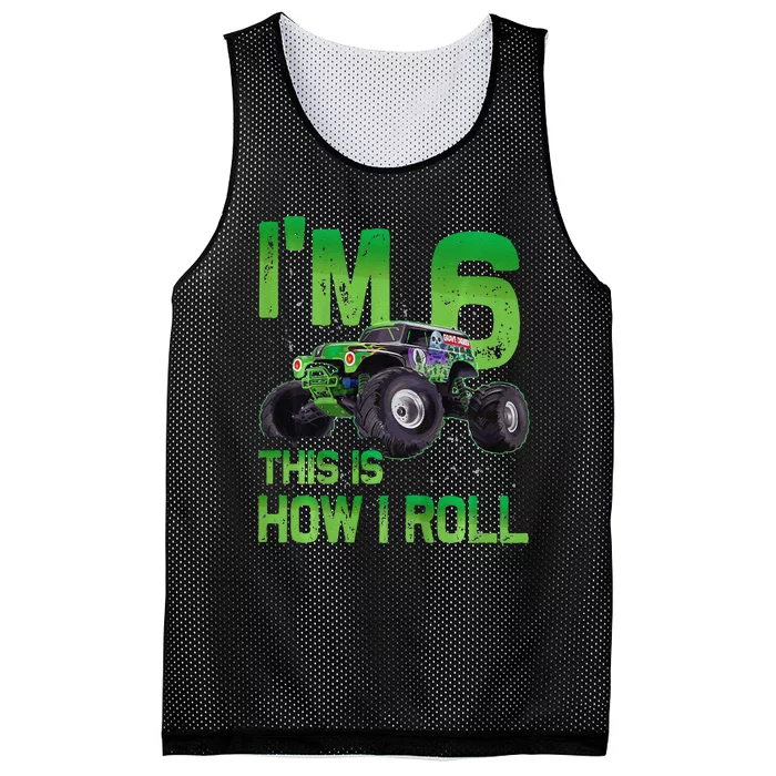 IM 6 This Is How I Roll Monster Truck 6th Birthday Mesh Reversible Basketball Jersey Tank