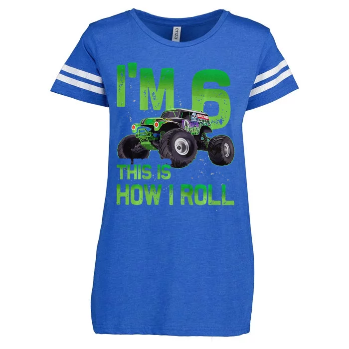 IM 6 This Is How I Roll Monster Truck 6th Birthday Enza Ladies Jersey Football T-Shirt