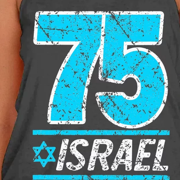 Israel's 75th Anniversary Independence Day Yom Ha'atzmaut Women's Knotted Racerback Tank