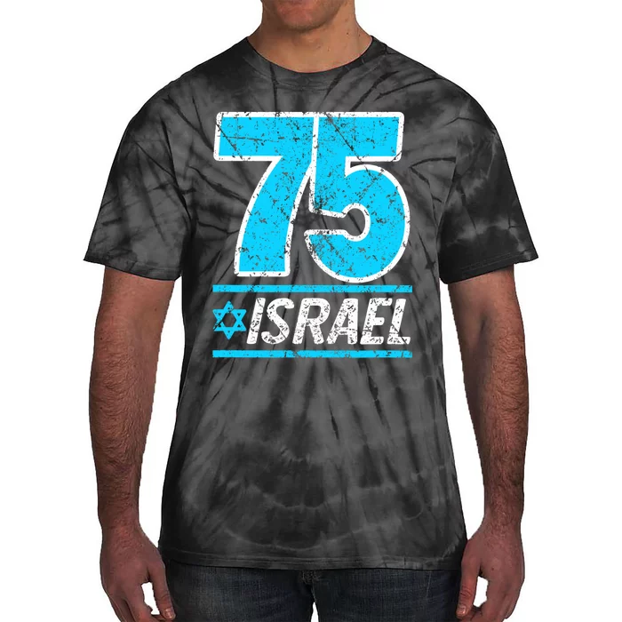 Israel's 75th Anniversary Independence Day Yom Ha'atzmaut Tie-Dye T-Shirt