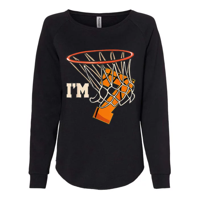 Im 7 Basketball Theme Birthday Party Celebration 7th Womens California Wash Sweatshirt