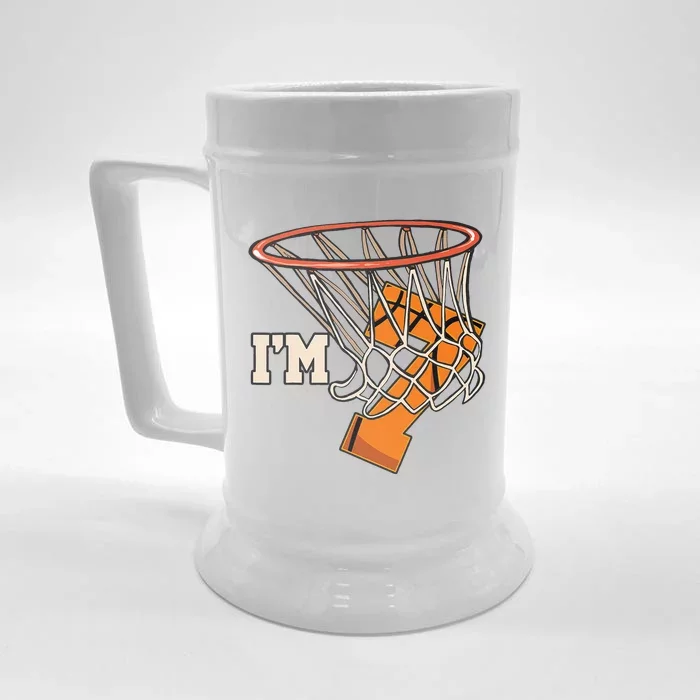 IM 7 Basketball Theme Birthday Party Celebration 7th Front & Back Beer Stein