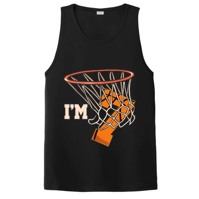 I'm 7 Basketball Theme Birthday Party Celebration 7th Performance Tank