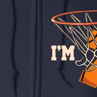 I'm 7 Basketball Theme Birthday Party Celebration 7th Full Zip Hoodie