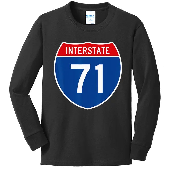 I 71 Interstate Highway Shield Sign A1 Funny Kids Long Sleeve Shirt