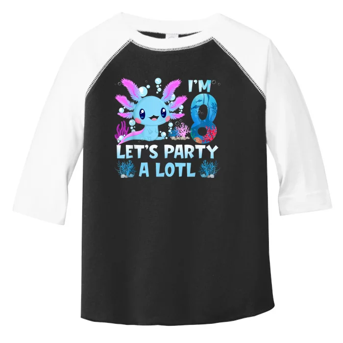 I'm 8 Let's Party A Lotl 8th Birthday Cute Axolotl Lovers Toddler Fine Jersey T-Shirt