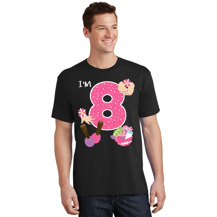 Im 8 Spa Party Birthday Girl Nail Polish Makeup Birthday T-Shirt