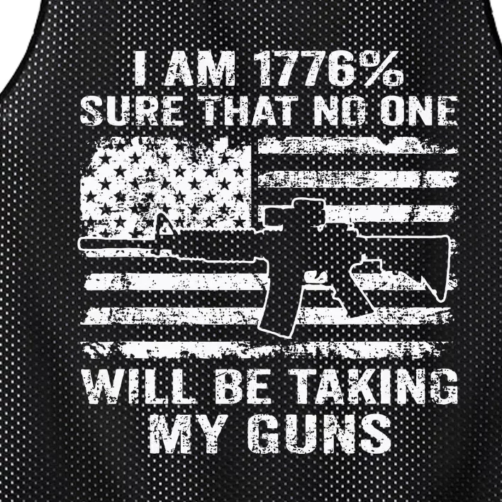 I Am 1776 Sure No One Is Taking My Guns Funny Gun Owner Mesh Reversible Basketball Jersey Tank