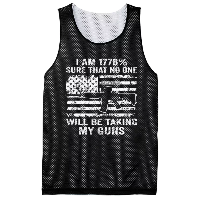 I Am 1776 Sure No One Is Taking My Guns Funny Gun Owner Mesh Reversible Basketball Jersey Tank