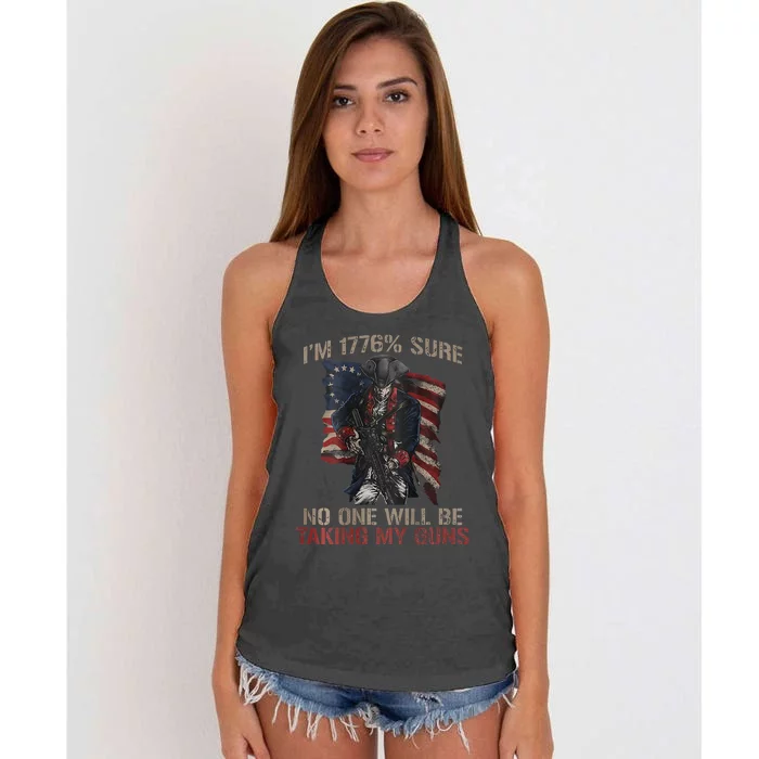 I Am 1776 Sure No One Will Be Taking My Guns Women's Knotted Racerback Tank