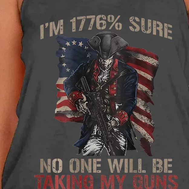 I Am 1776 Sure No One Will Be Taking My Guns Women's Knotted Racerback Tank