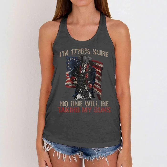 I Am 1776 Sure No One Will Be Taking My Guns Women's Knotted Racerback Tank