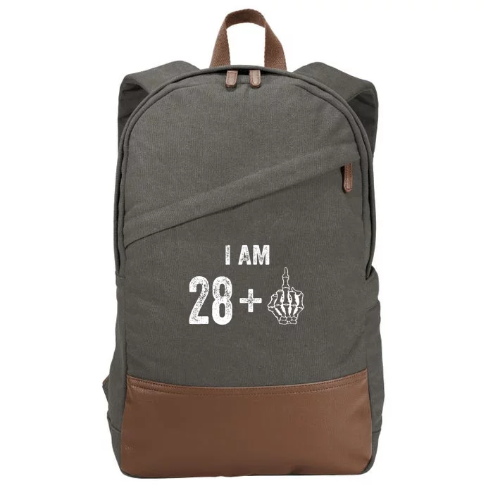 I Am 28 Plus 1 Middle Finger For A 29th Birthday For Cotton Canvas Backpack