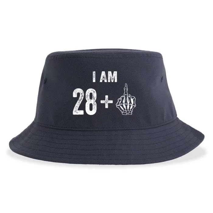 I Am 28 Plus 1 Middle Finger For A 29th Birthday For Sustainable Bucket Hat