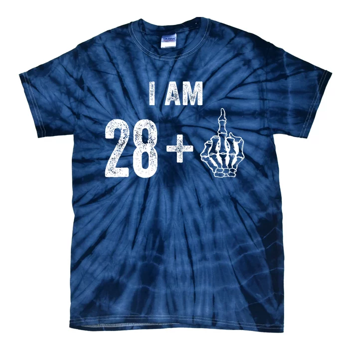 I Am 28 Plus 1 Middle Finger For A 29th Birthday For Tie-Dye T-Shirt