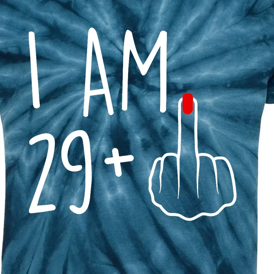 I Am 29 Plus 1 Middle Finger For A 30th Birthday For Wo Kids Tie-Dye T-Shirt