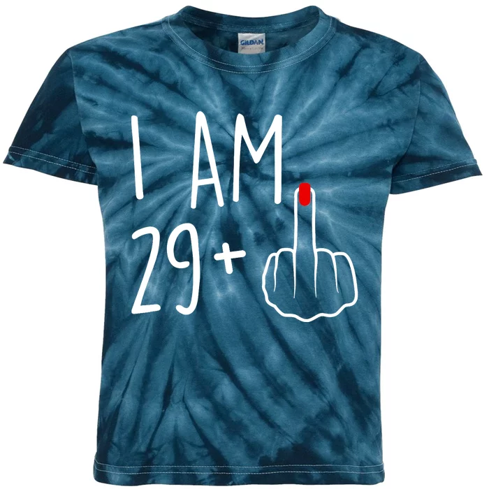 I Am 29 Plus 1 Middle Finger For A 30th Birthday For Wo Kids Tie-Dye T-Shirt