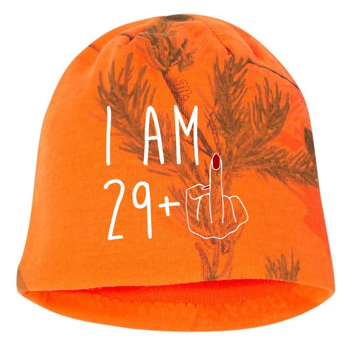 I Am 29 Plus Middle Finger Funny 30th Birthday Kati - Camo Knit Beanie