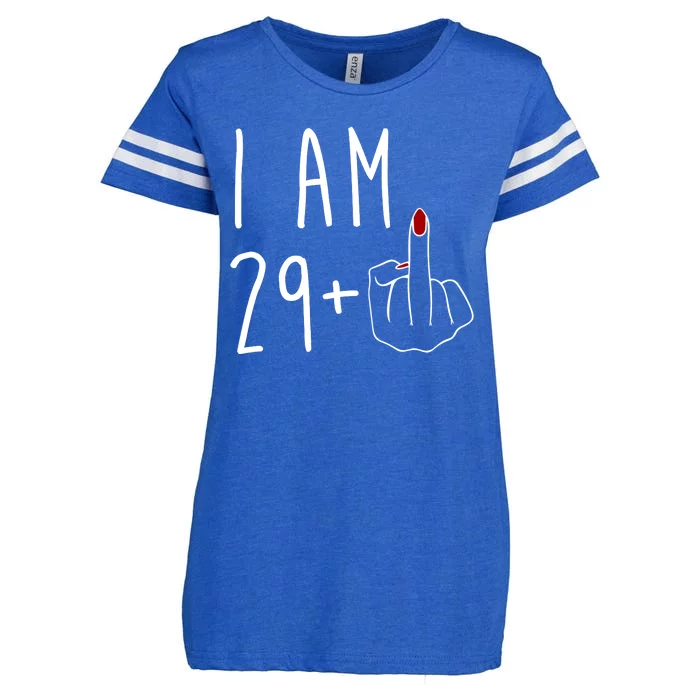 I Am 29 Plus Middle Finger Funny 30th Birthday Enza Ladies Jersey Football T-Shirt