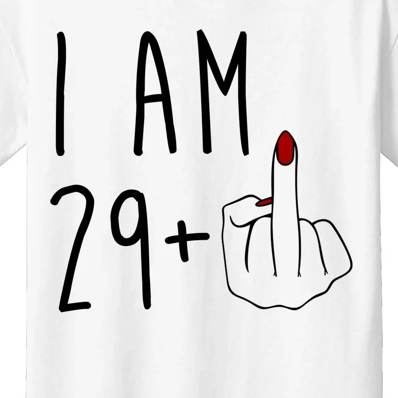 I Am 29 Plus Middle Finger Funny 30th Birthday Kids T-Shirt