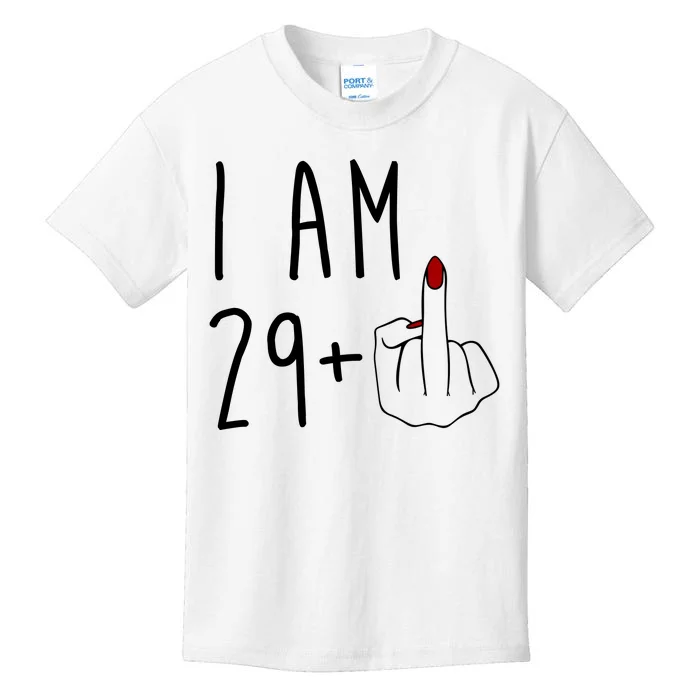 I Am 29 Plus Middle Finger Funny 30th Birthday Kids T-Shirt