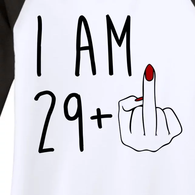 I Am 29 Plus Middle Finger Funny 30th Birthday Women's Tri-Blend 3/4-Sleeve Raglan Shirt