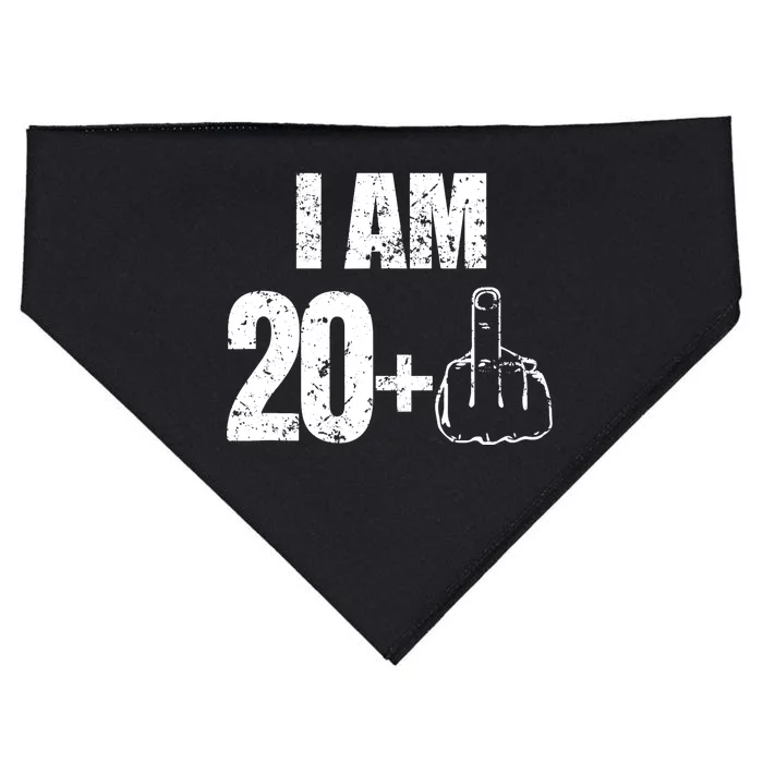 I am 20 plus 1 funny 21st birthday saying USA-Made Doggie Bandana