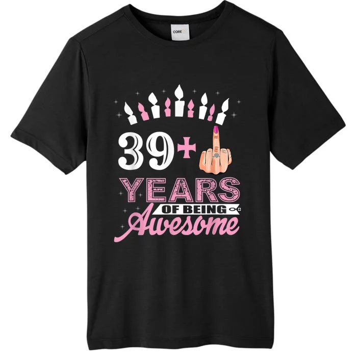 I Am 39 Plus Middle Finger Funny 40th Birthday Candle Gift ChromaSoft Performance T-Shirt