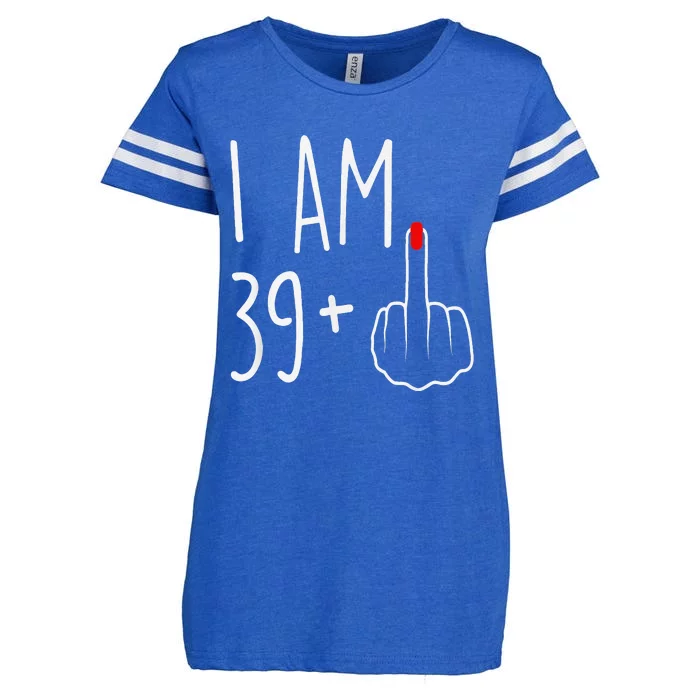 I Am 39 Plus 1 Middle Finger For A 40th Birthday Enza Ladies Jersey Football T-Shirt