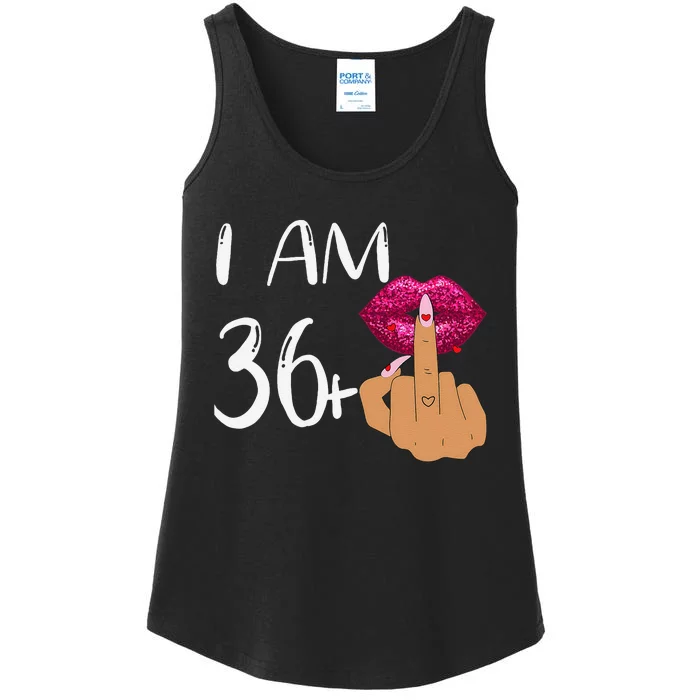 I Am 36 Plus 1 Middle Finger For A 37th Birthday For Women Ladies Essential Tank