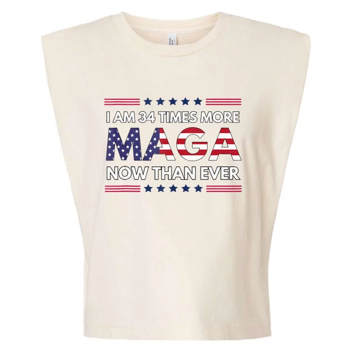 I Am 34 Times More Maga Now Than Ever Trump Supporters Garment-Dyed Women's Muscle Tee