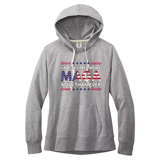 I Am 34 Times More Maga Now Than Ever Trump Supporters Women's Fleece Hoodie