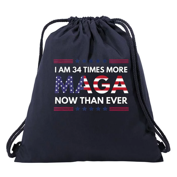 I Am 34 Times More Maga Now Than Ever Trump Supporters Drawstring Bag