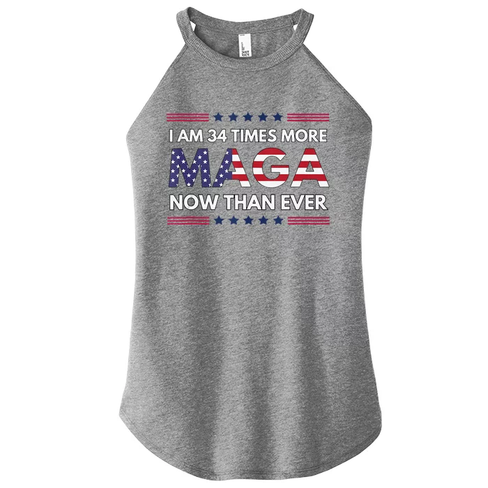 I Am 34 Times More Maga Now Than Ever Trump Supporters Women’s Perfect Tri Rocker Tank