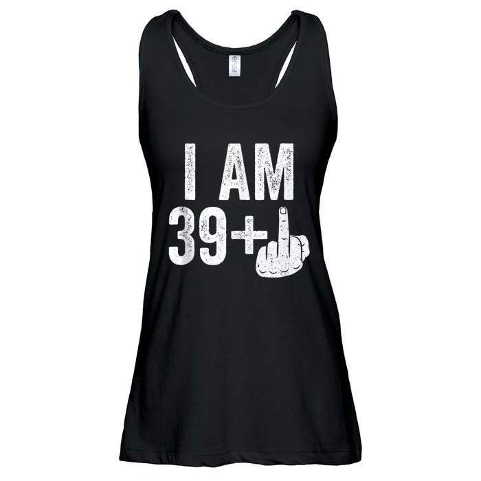 I Am 39 Plus Middle Finger 40th Birthday Shirt Ladies Essential Flowy Tank