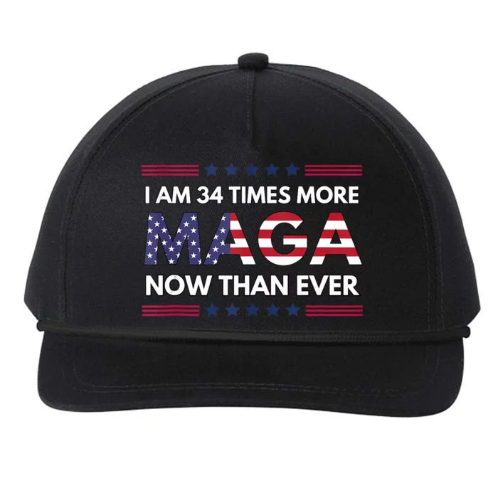 I Am 34 Times More Maga Now Than Ever Trump Supporters Snapback Five-Panel Rope Hat