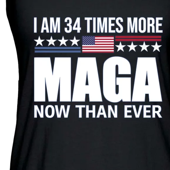 I Am 34 Times More Maga Now Than Ever Ladies Essential Flowy Tank