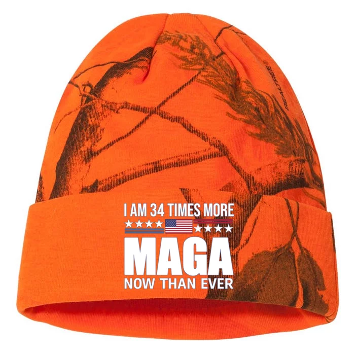 I Am 34 Times More Maga Now Than Ever Kati - 12in Camo Beanie