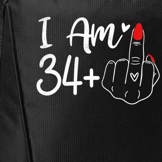 I Am 34 Plus 1 Middle Finger For A 35th Birthday For Women City Backpack