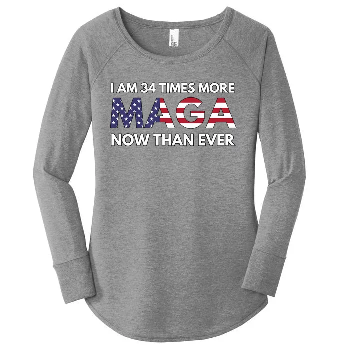 I Am 34 Times More Maga Now Than Ever Women's Perfect Tri Tunic Long Sleeve Shirt