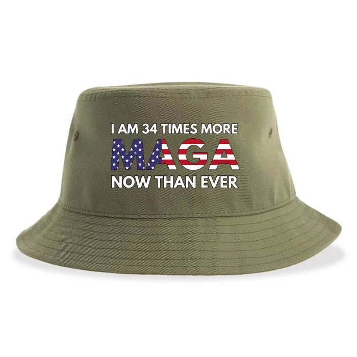 I Am 34 Times More Maga Now Than Ever Support Trump Sustainable Bucket Hat