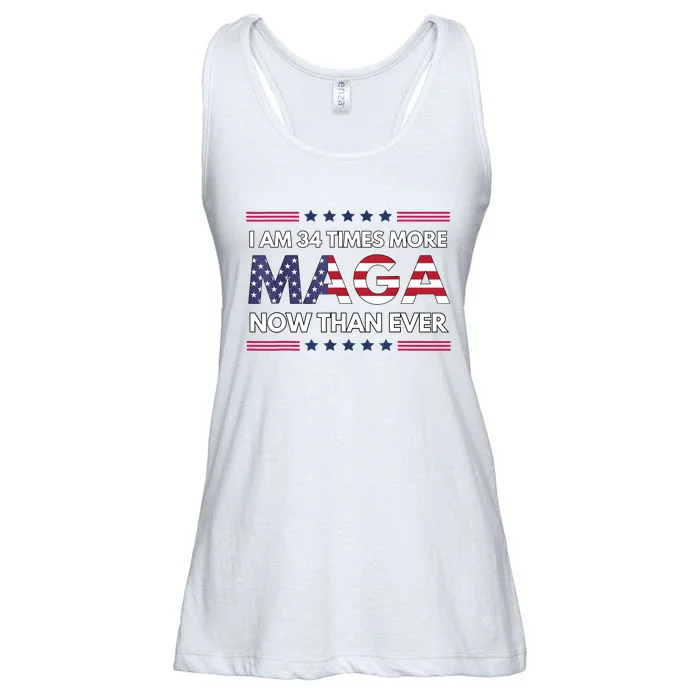 I Am 34 Times More Maga Now Than Ever Trump Supporters Ladies Essential Flowy Tank