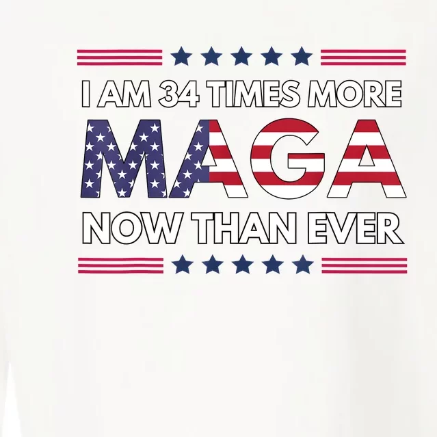 I Am 34 Times More Maga Now Than Ever Trump Supporters Cropped Pullover Crew