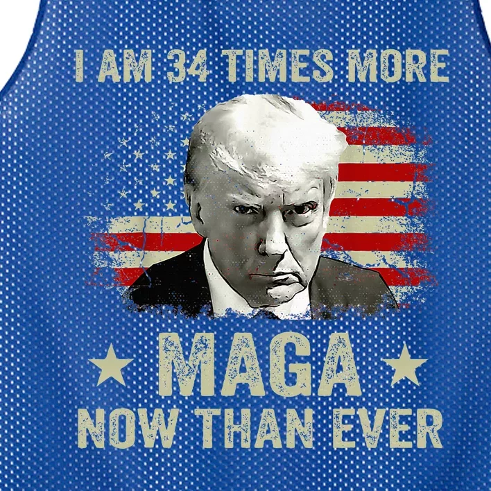 I Am 34 Times More Maga Now Than Ever Trump Mesh Reversible Basketball Jersey Tank