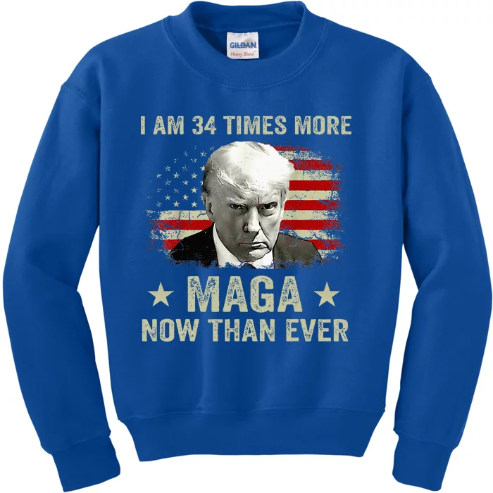 I Am 34 Times More Maga Now Than Ever Trump Kids Sweatshirt