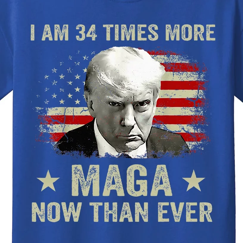 I Am 34 Times More Maga Now Than Ever Trump Kids T-Shirt